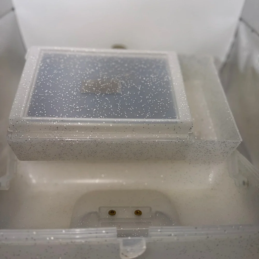 Caboodles OS Clear Silver Glitter Makeup Organizer 80s 90s Y2K Retro Aesthetic